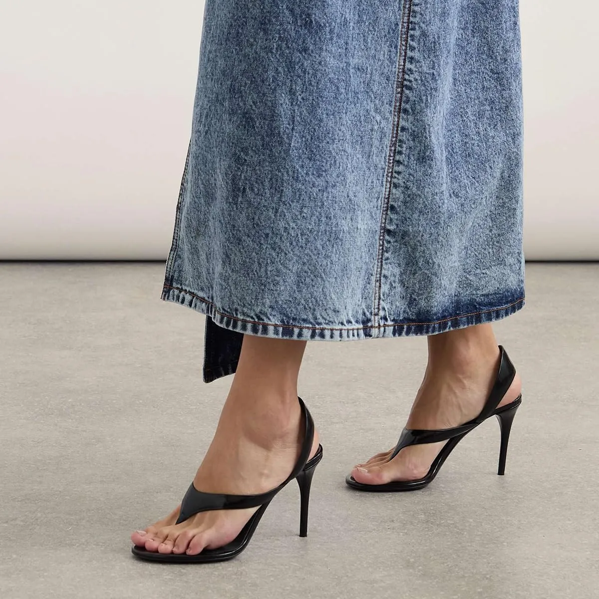 FOWT Women Chic Stiletto High Heel Slingback Thong Sandals Open Split Toe Slip on Prom Evening Dress Shoes Size 4-16 US