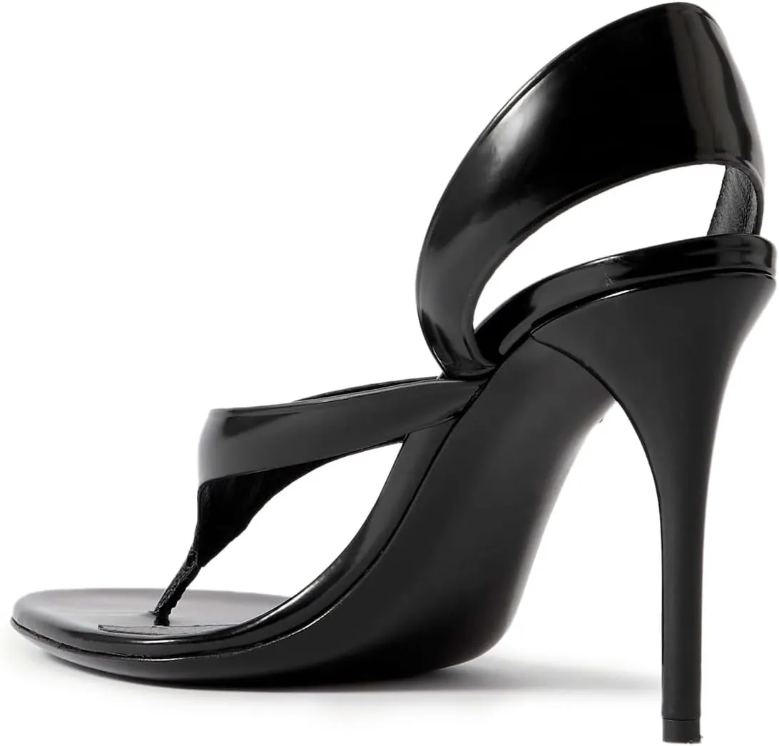FOWT Women Chic Stiletto High Heel Slingback Thong Sandals Open Split Toe Slip on Prom Evening Dress Shoes Size 4-16 US