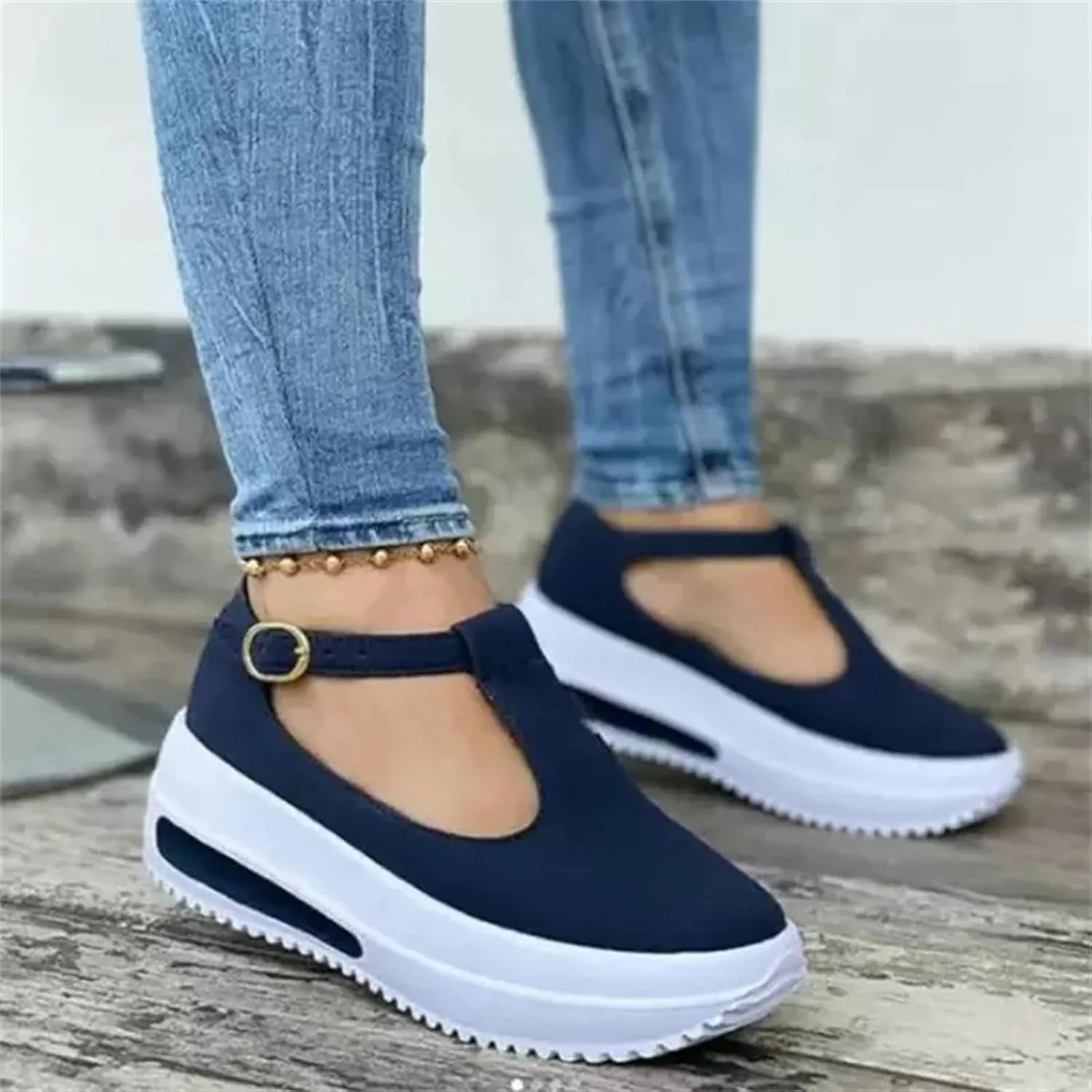 Lausiuoe Sneakers For Women Platform Slip On Low Top Canvas Shoes Casual Fashion Lightweight Comfortable Walking Flat Loafers