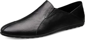 Men's Genuine Cowhide Leather Loafers, Casual Flat Shoes, Comfortable, Soft and Fashionable, Suitable for All Seasons, Suitable for Daily Travel, Driving, Excursions, Dating and Other Scenes use