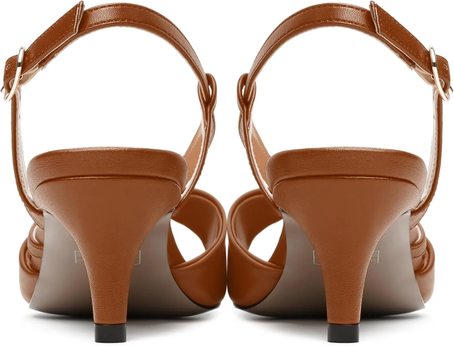 MODENCOCO Womens Stylish Buckle Dress Bridal Open Toe Slingback Matte Kitten Low Heel Heeled Sandals 2 Inch