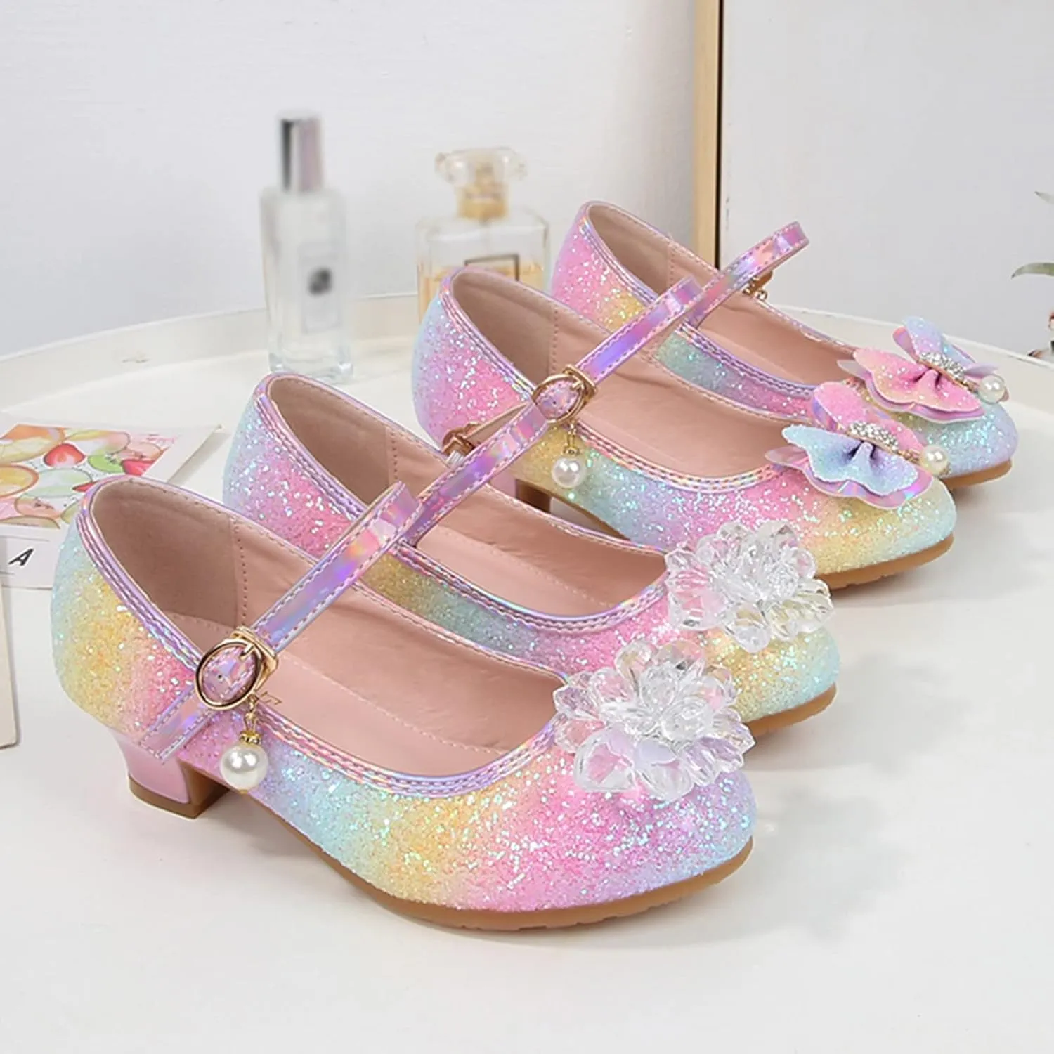 sfdgfhyf Baby Comfortable Shoes Children Shoes Fashion Flat Shoes Bowknot Pearl Children Soft Sole Small Leather Shoes