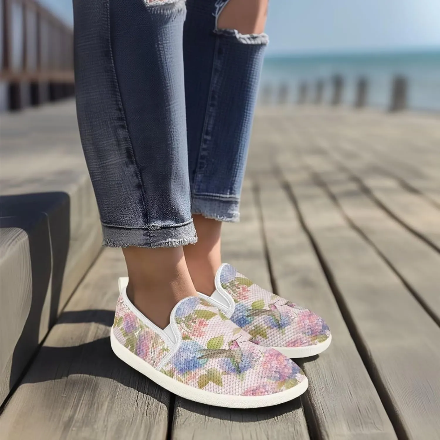 Women's Hummingbird Mesh Outdoor Flats Shoes Wedding Loafer Breathable Dress Work Business Shoes