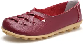 Womens Loafers Comfortable Dressy Faux Leather Casual Walking Loafers Hollow Out Criss Cross Driving Sandals Business Work Shoes Breathable Lightweight Closed Toe Comfy Sandals 2025 Trendy