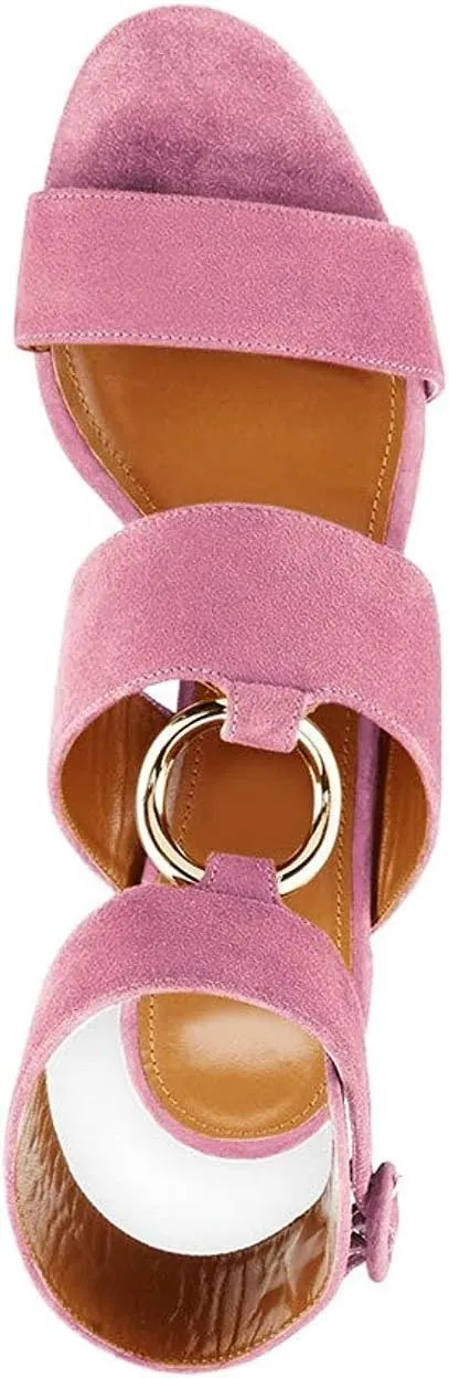 YDN Women Chic Block Heel Gladiators Strappy Ankle Strap Open Toe Sandals Dress Shoes