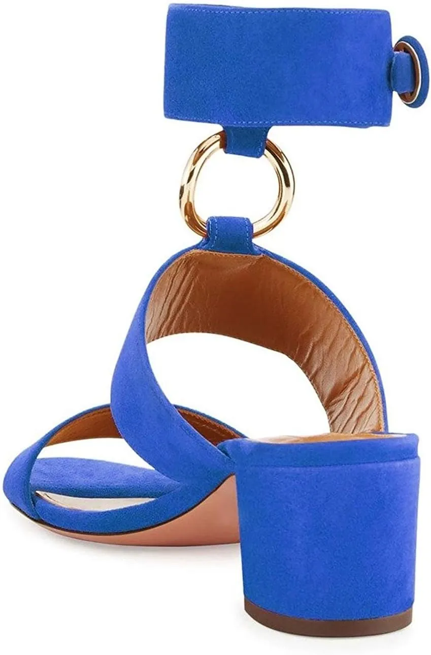 YDN Women Chic Block Heel Gladiators Strappy Ankle Strap Open Toe Sandals Dress Shoes